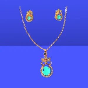 Locket Set with Earrings China Gold, Imported Zircon