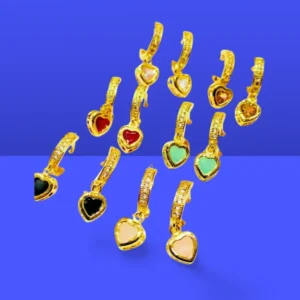 Heart Style Zircon China Gold Earrings