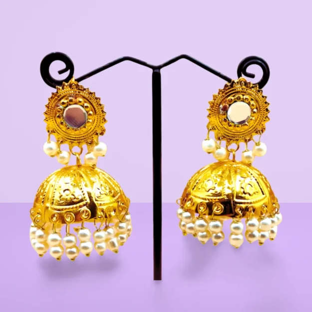 Bahawal-Puri Style Golden Color Earrings 1 Pair Price