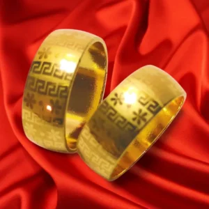 Computer printed Ring China Gold 1 Pair 2 Size (Small, Large)