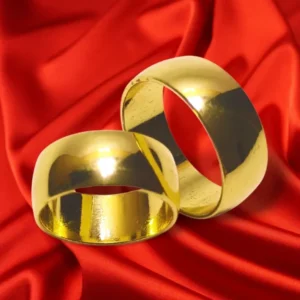 Plain Ring 1 Pair 2 Sizes (Small, Large) Gold Color