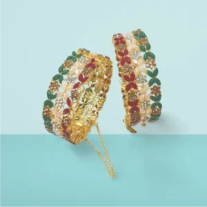 Pair Kara Big Stone Style Multi Color