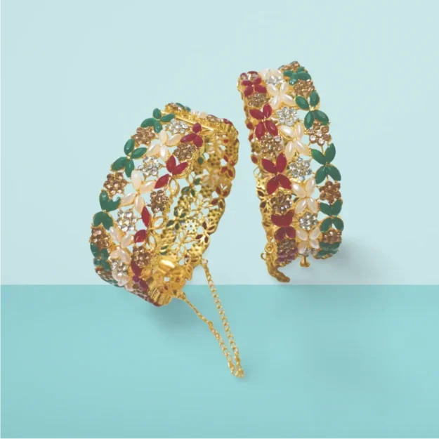 Pair Kara Big Stone Style Multi Color